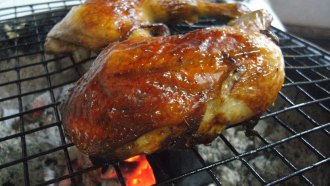 When grilling chicken this summer, stick with a plain grill, a teen’s experiment shows.