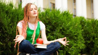 teen meditating