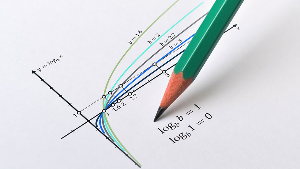 a photo of a log graph with a pencil