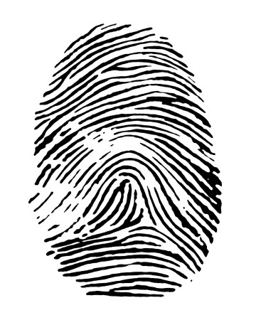 a the black loops and swirls of a fingerprint are drawn on a white background