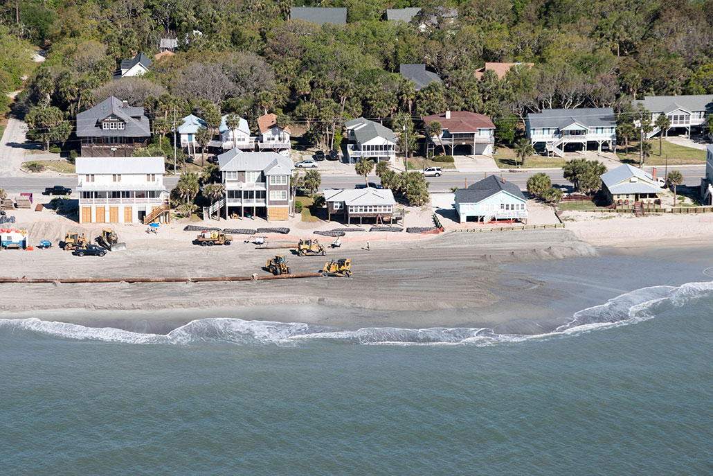 an aerial photo of a beachside neighborhood