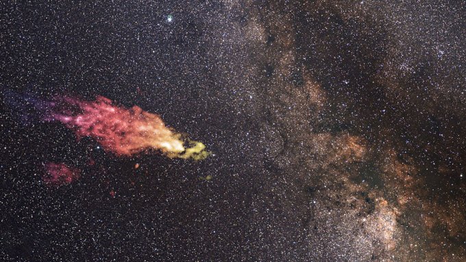 a composite image showing Smith's Cloud and the Milky Way